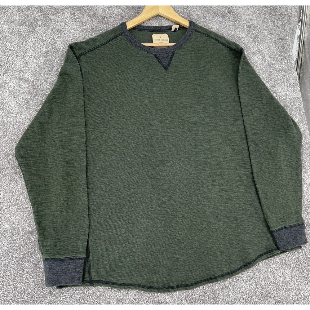 Tommy Bahama Jeans Men XXL Reversible Flipsider Abaco Thermal Waffle Knit Green